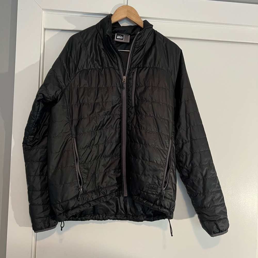 REI jacket - Men’s Grey color synthetic - like new - excellent condition Large.